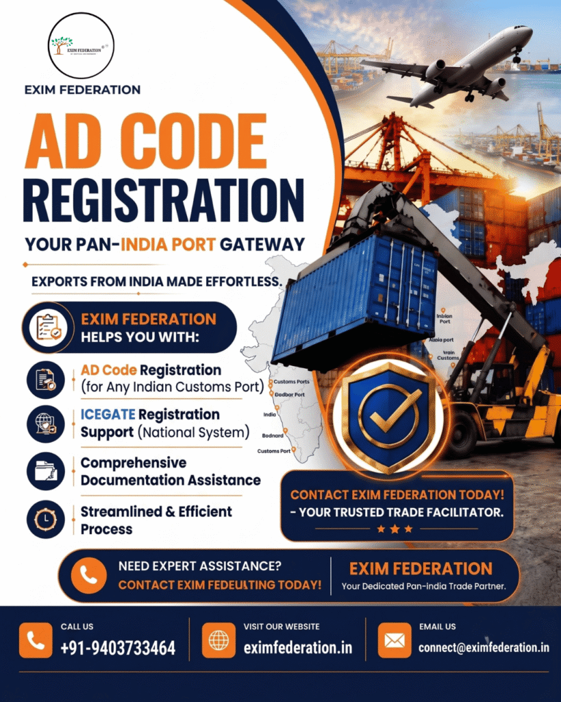 Get your Port & AD code registration done with Exim Federation pune