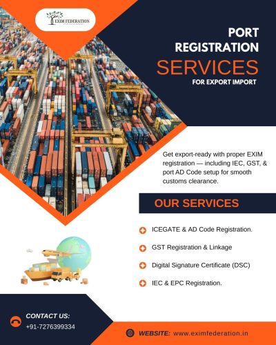 Documents & Port Registration service by Exim Federation